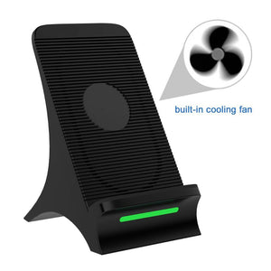 RS550 Qi - Fast Wireless Qi Dual Coil Charger and desk stand with Built in Fan