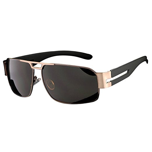 RISE HD8462 Aviator Rectangle Polarized Sunglasses - Aluminum Alloy Frame with PC HD Lens